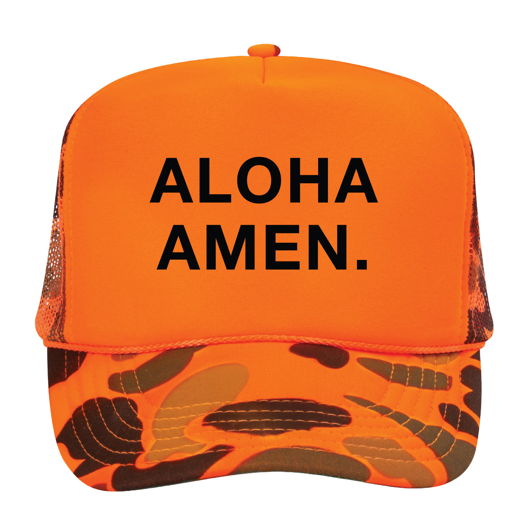Amen Trucker Orange Camo Hat