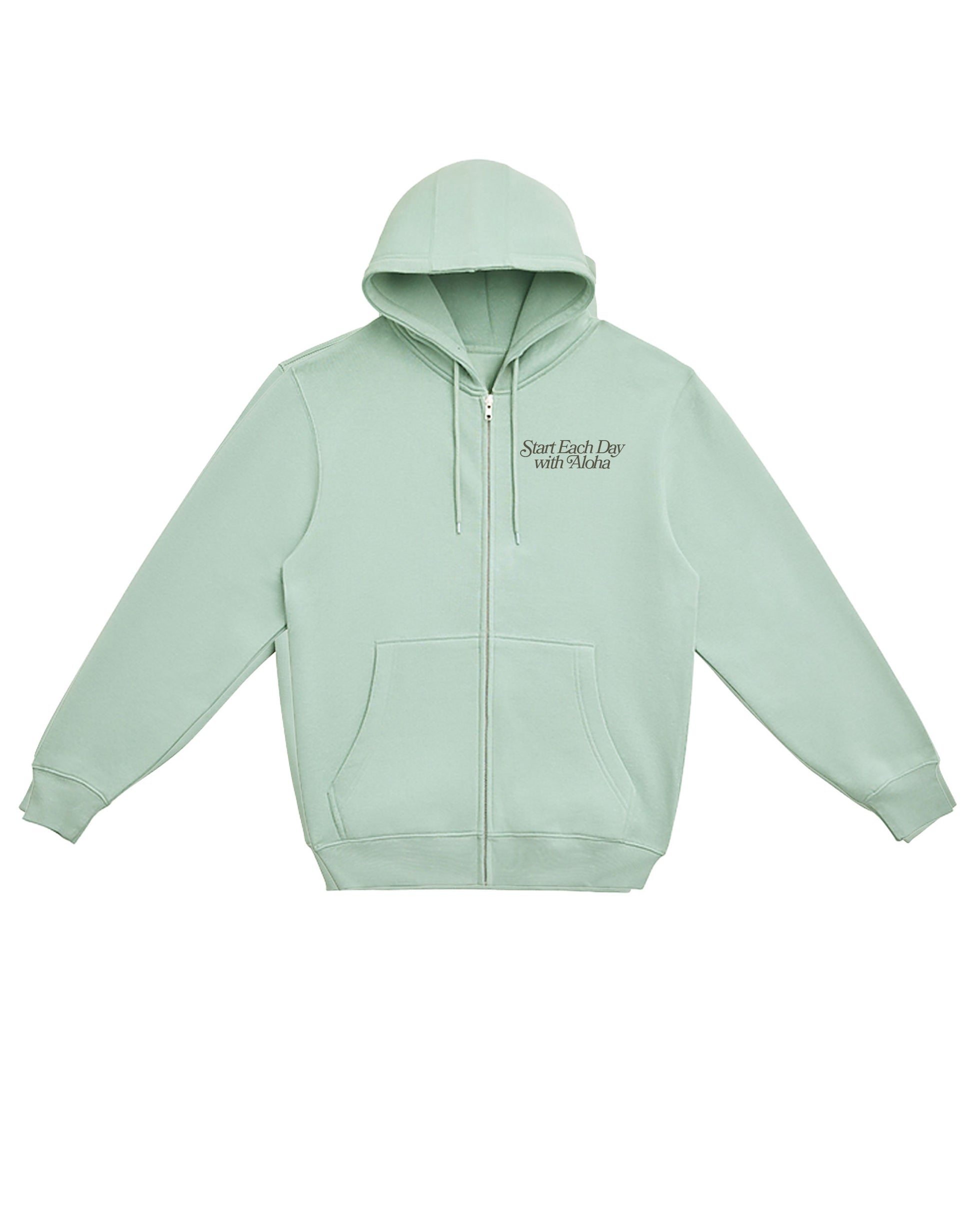 Start Each Day With Aloha Zip Hoodie