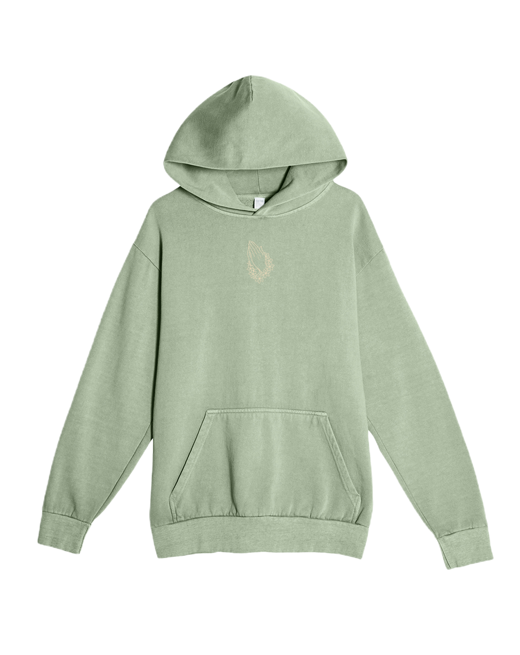 Lei Hands Pigment Dyed Hoodie - Oil Green