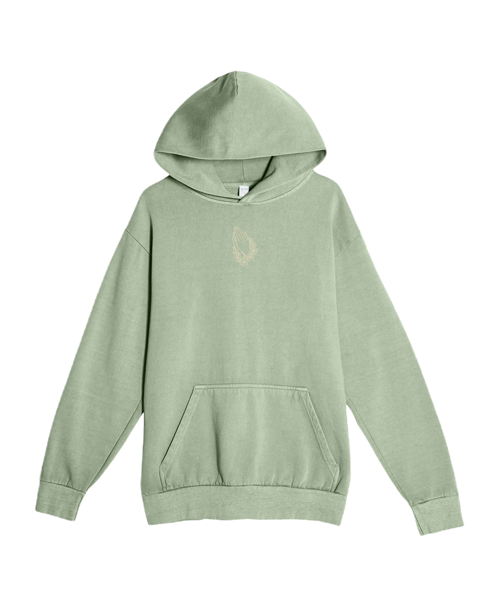 Lei Hands Pigment Dyed Hoodie - Oil Green