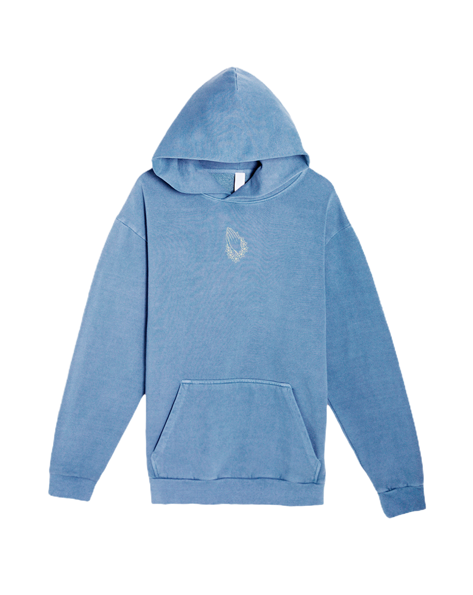 Lei Hands Pigment Dyed Hoodie - Pebble Blue