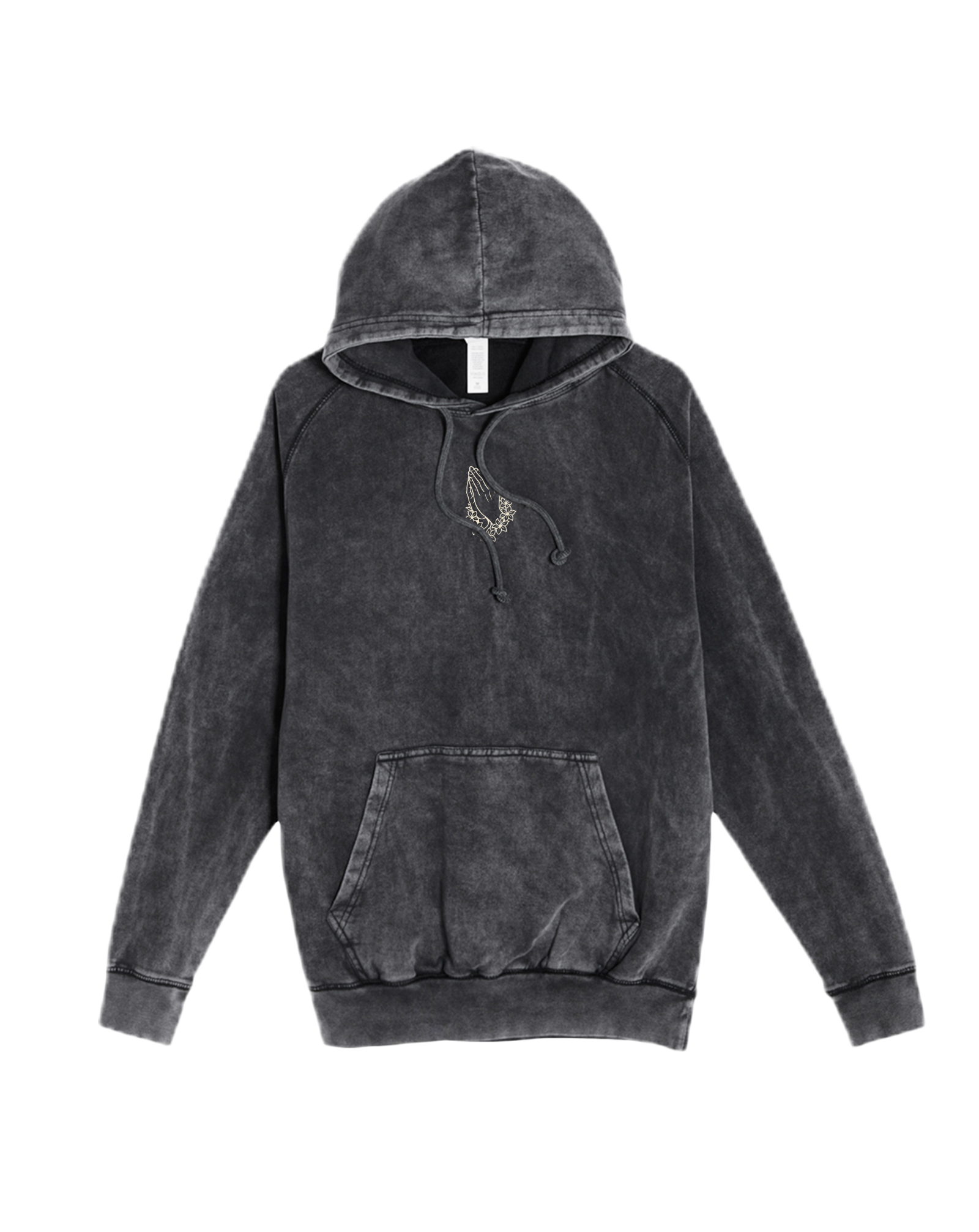 Lei Hands Vintage Raglan Hoodie - Black