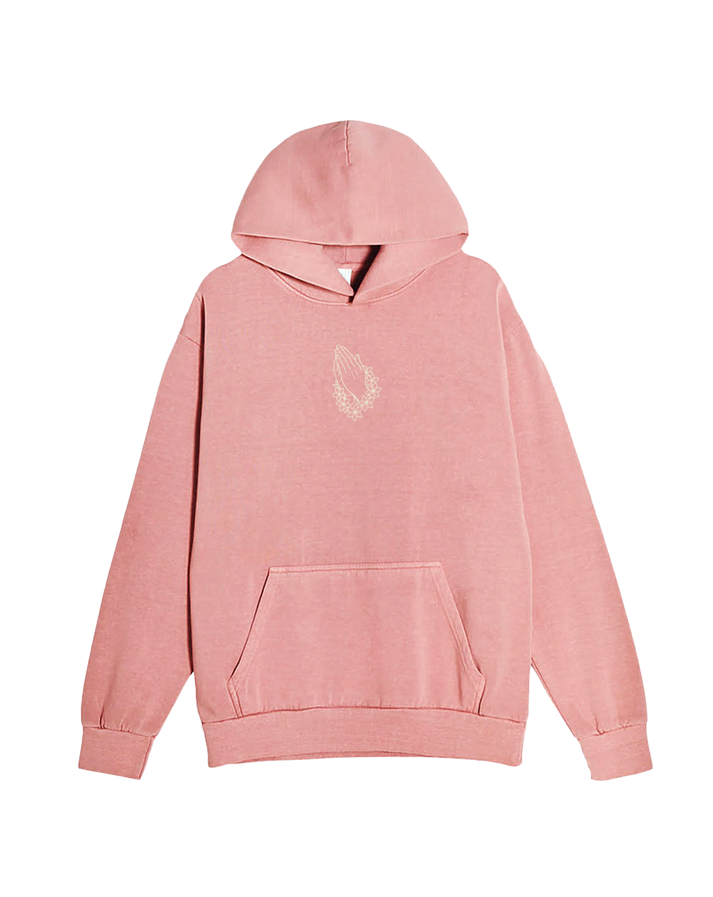 Lei Hands Pigment Dyed Hoodie - Salmon