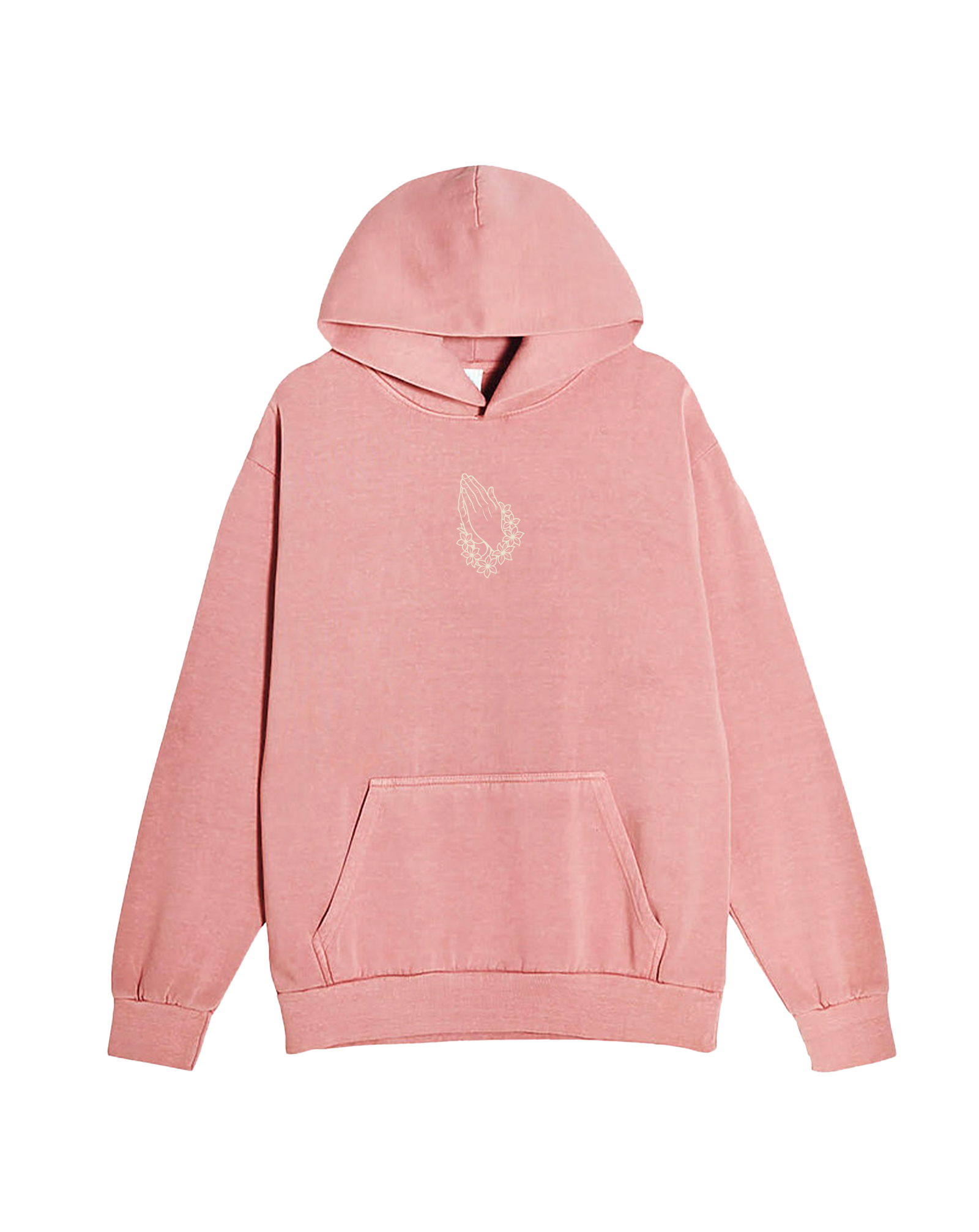 Lei Hands Pigment Dyed Hoodie - Salmon